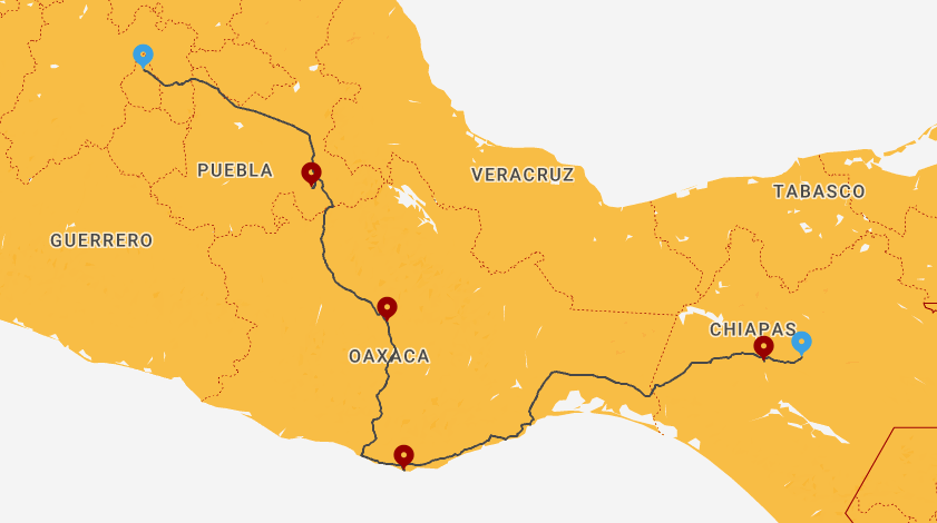 tourhub | Lupita Overland | Genuine Mexico, Day of the Dead Edition | Tour Map