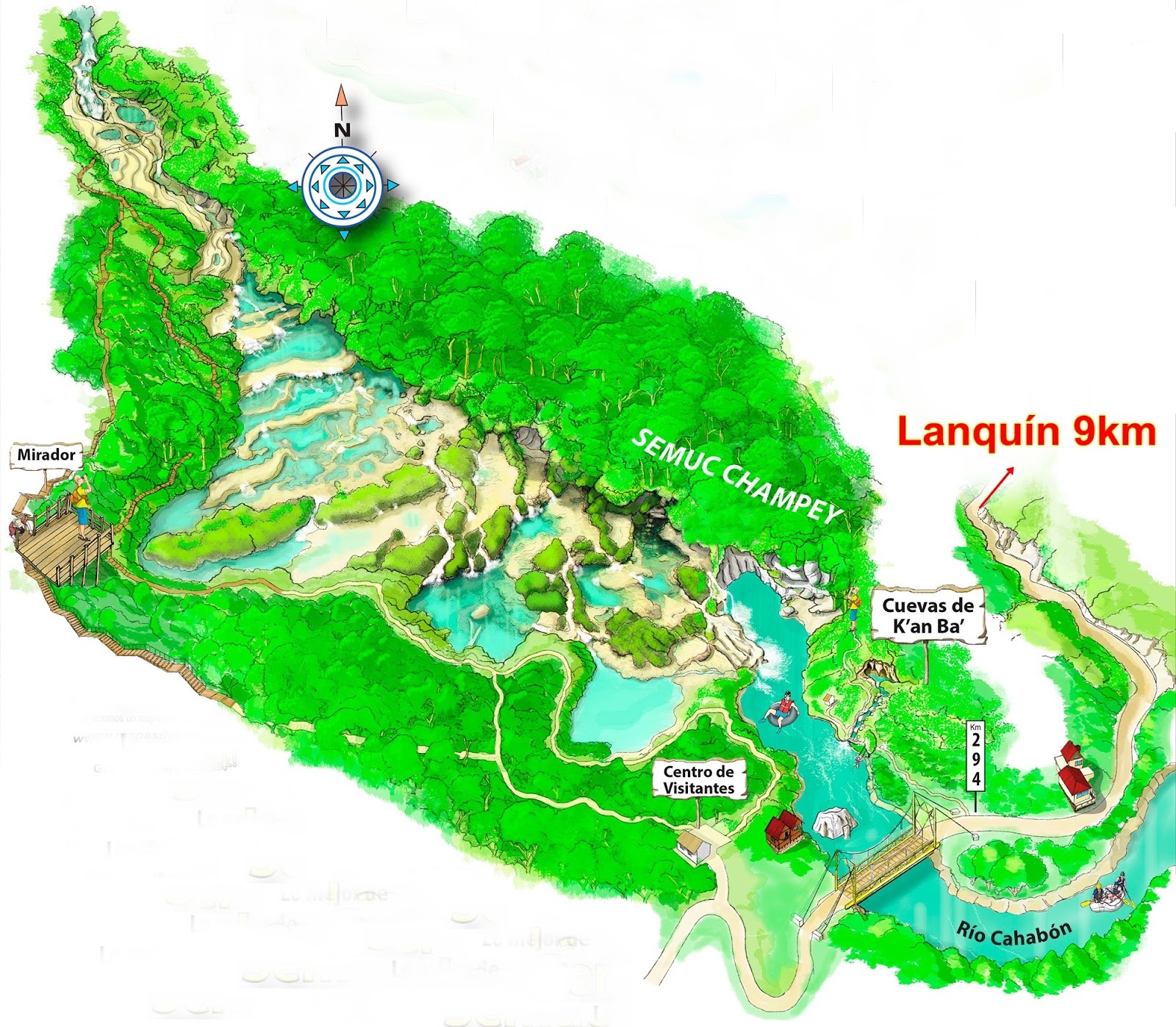 tourhub | GTM Tour Guide & Travel Services | Semuc Champey - 3 days/2 nights | Tour Map