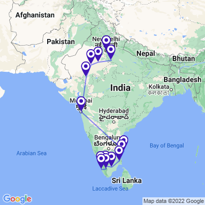 tourhub | Holidays At | Jewels of India Tour | Tour Map