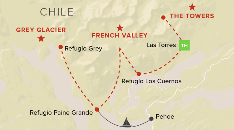 tourhub | OneSeed Expeditions | Epic Patagonia | Tour Map