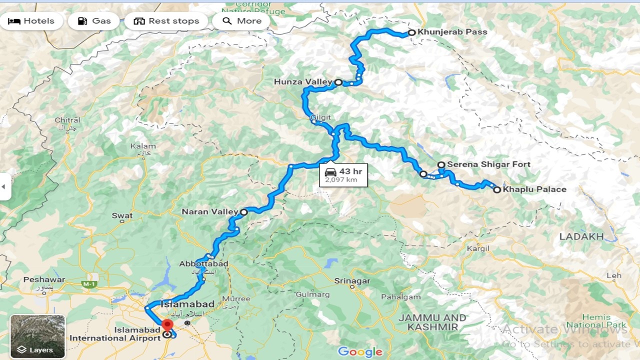tourhub | Gypsy Traces & Tours Pvt Ltd | Premium  Private Tour to Hunza & Skardu | GTT-Pr-Hnz-Skd | Route Map