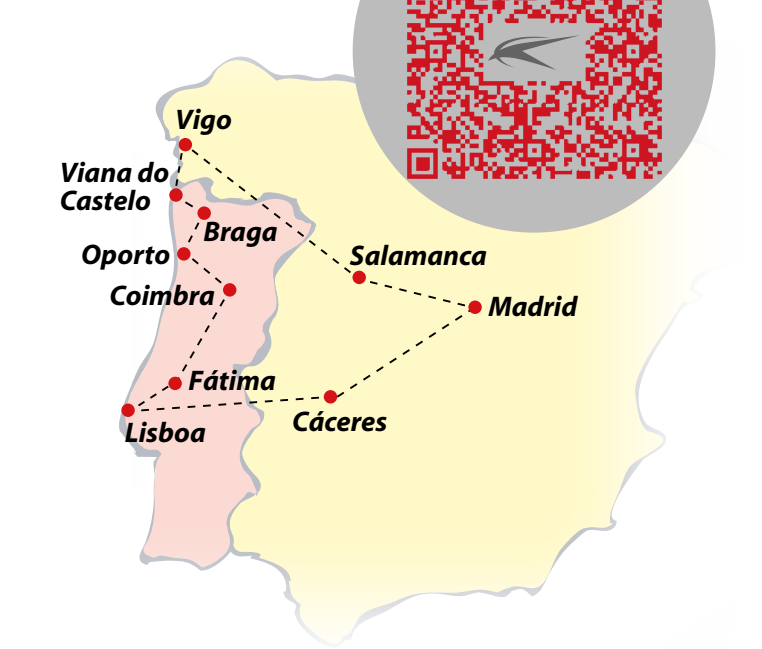 tourhub | VPT TOURS | 7 days Castilla Galicia & Portugal from Madrid (Fridays) | Tour Map