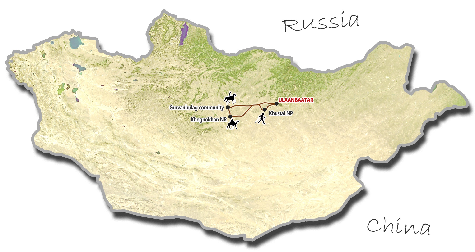 tourhub | Tour Mongolia | Essence of Mongolia - 3 Days | Tour Map