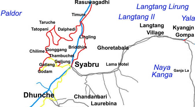 tourhub | Sherpa Expedition & Trekking | Tamang Heritage & Langtang Valley Trek | Tour Map