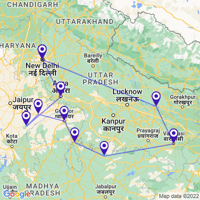 tourhub | Holidays At | North India Tour with Ayodhya | Tour Map