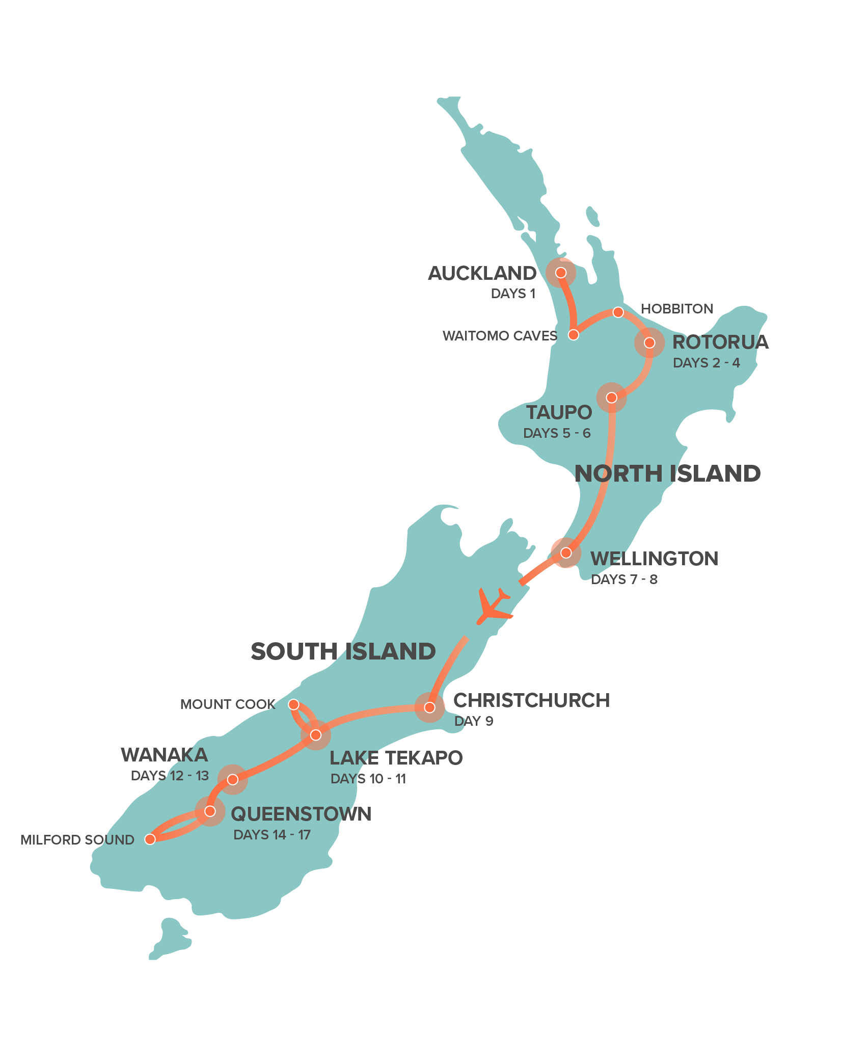 tourhub | Intro Travel | NZ Adventure 17 Day | Tour Map