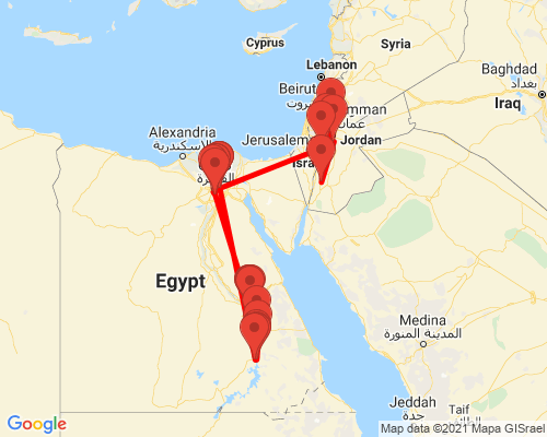 tourhub | Egypt Best Vacations | Magnificent Egypt & Jordan In 12 Days | Tour Map