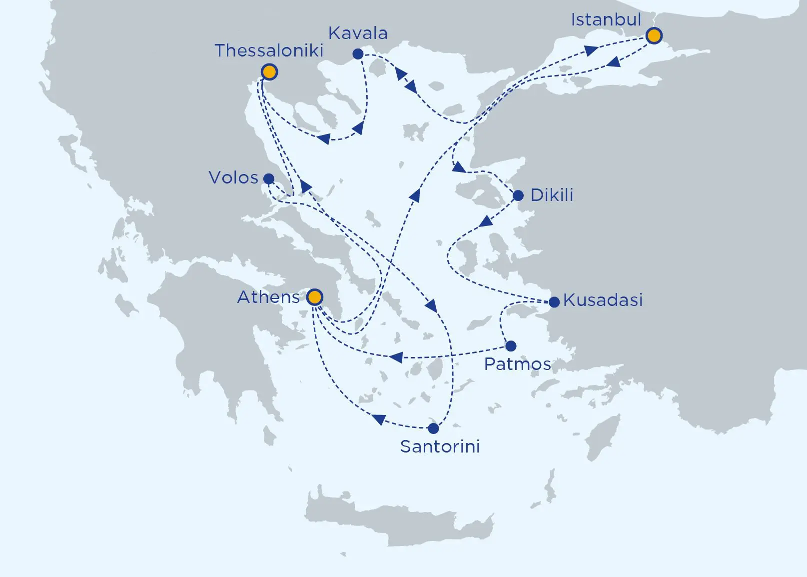 tourhub | Celestyal Cruises | Steps of Paul & Three Continents - 14 Nights | 14-night-cruise-piraeus-15-days-celestyal-journey | Route Map