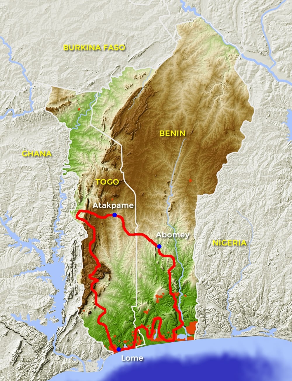 tourhub | Motor Trails | 9 Days Discover Togo Benin on Motorbike | Tour Map