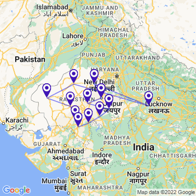 tourhub | Panda Experiences | Real Rajasthan | Tour Map