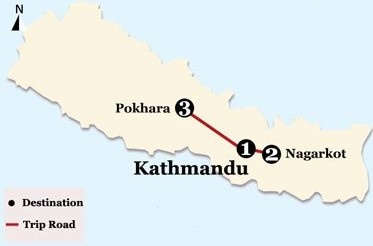 tourhub | Nepal Tour and Trekking Service | Nepal Active Tour with Hikes - 9 Days | Tour Map