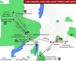 tourhub | Tanzania Royal Tours and Safaris | 6 Days Tanzania Luxury Serengeti tours | Tour Map