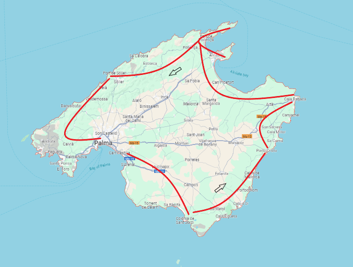tourhub | Ibero Cycle Tours | Mallorca: Road Bike Tour. | Tour Map