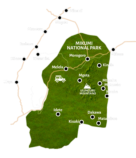 tourhub | Spider Tours And Safaris | 2 DAYS SAFARI IN MIKUMI NATIONAL PARK | Tour Map