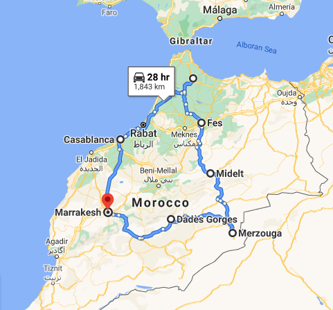 tourhub | Morocco Private Tours | Highlight Luxury Tour of Morocco - 10 Days | Tour Map