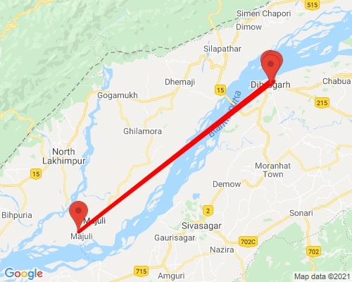 tourhub | Agora Voyages | Assam Tea Estate, Rain Forest & River Island Tour | AGORA450 | Route Map
