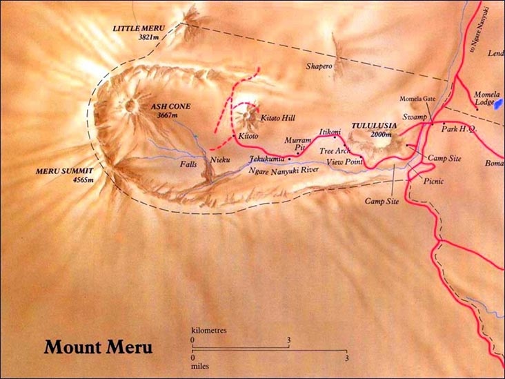 tourhub | Mbega African Safaris | MOUNT MERU TRECKING | Tour Map