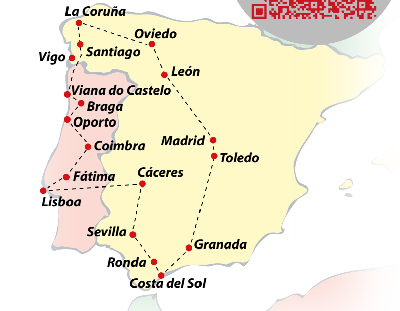 tourhub | VPT TOURS | 14 Days Galicia, Portugal & Andalusia (Tuesdays) | Tour Map