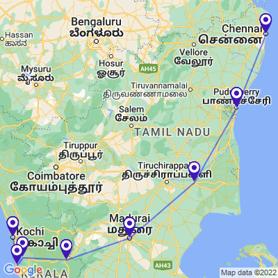 tourhub | Holidays At | Best of South India Tour | Tour Map