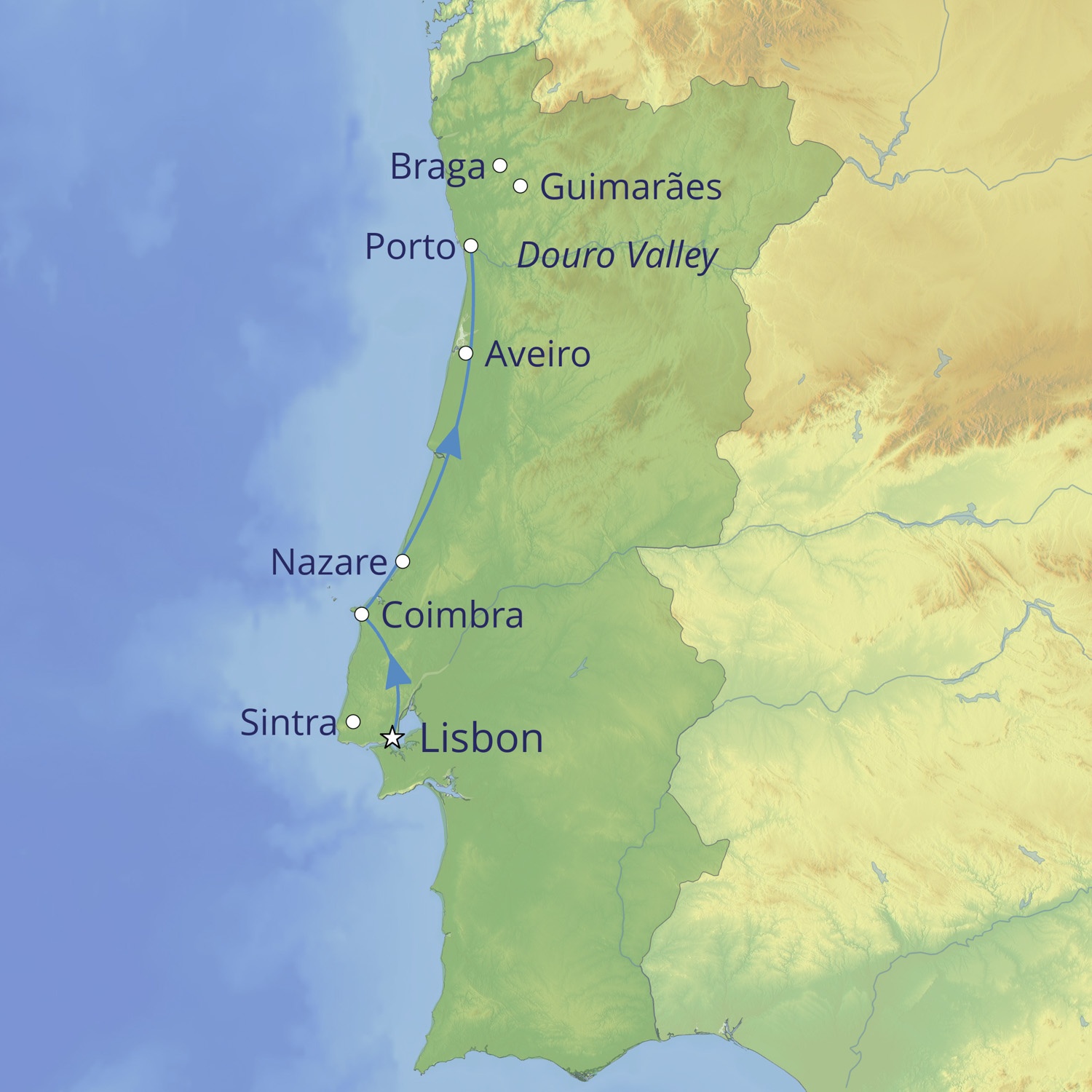 tourhub | Cox & Kings | Colours of Portugal | PFJ | Route Map