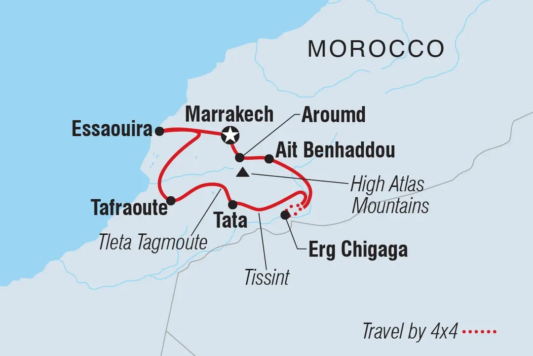 tourhub | Intrepid Travel | South Morocco Discovery | Tour Map