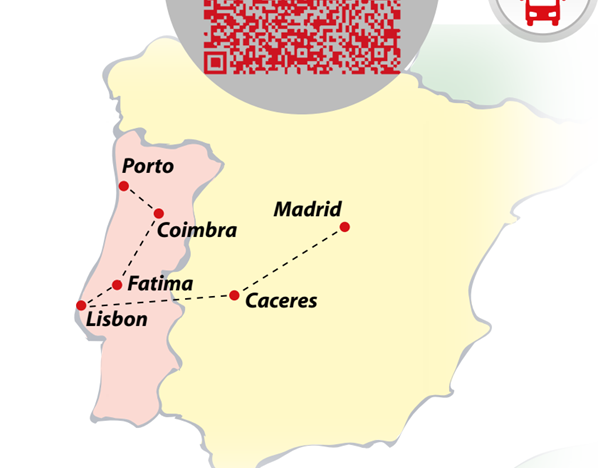 tourhub | VPT TOURS | 6 Days from Porto to Madrid (Saturdays) | Tour Map
