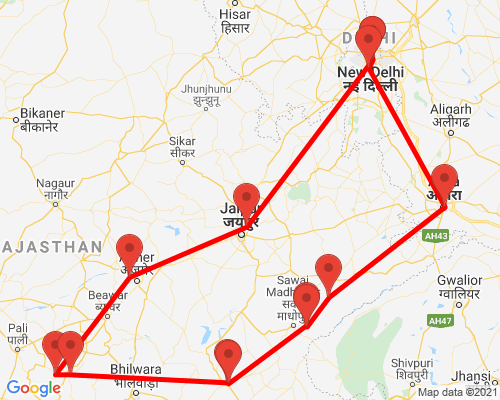 tourhub | Agora Voyages | Rural Gems Of Rajasthan | Tour Map