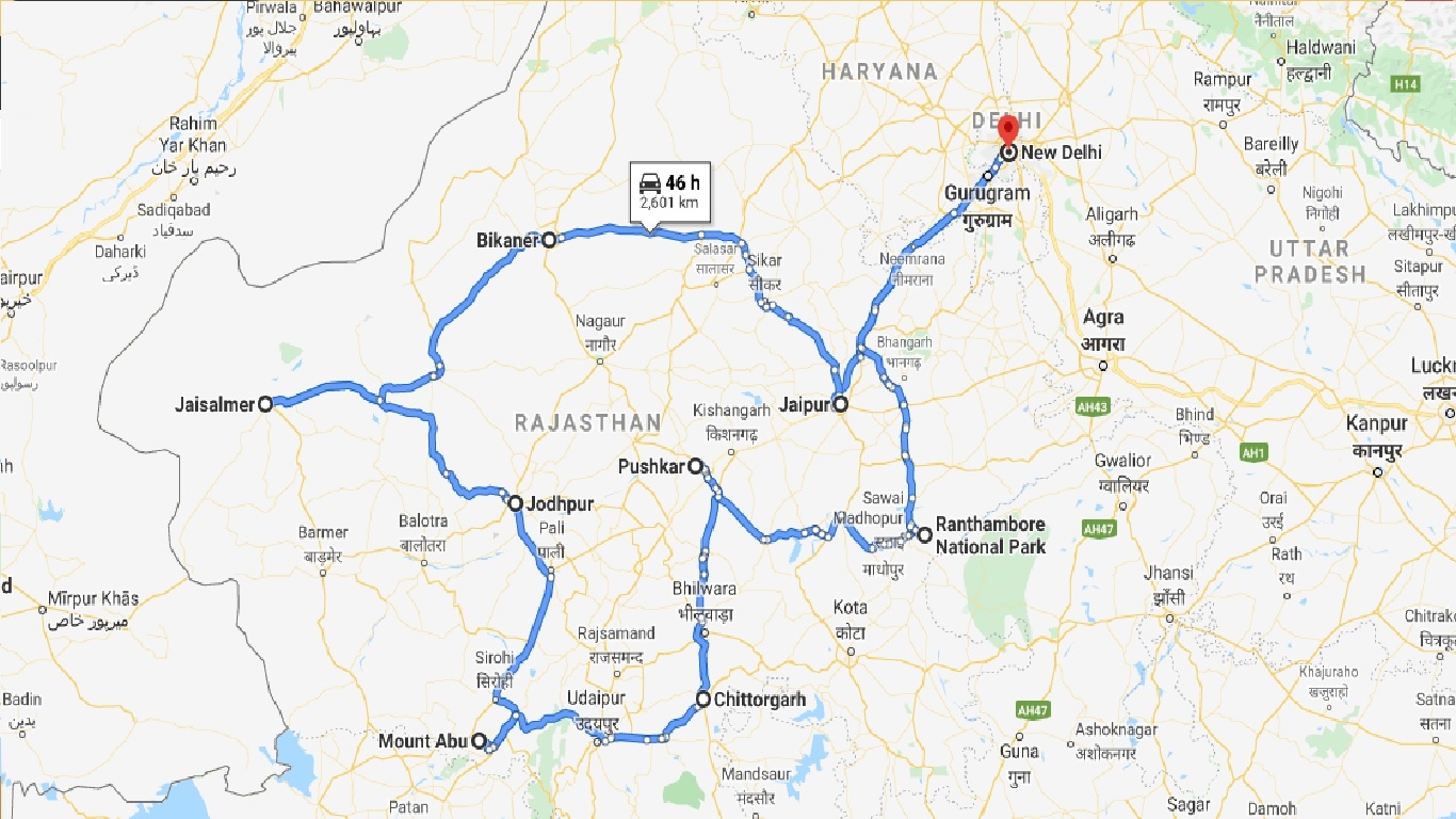 tourhub | Panda Experiences | Rajasthan Experience | Tour Map