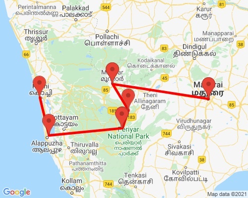 tourhub | Agora Voyages | Cochin to Madurai the Backwater, Tea Estate & Temple Tour | AGORA656