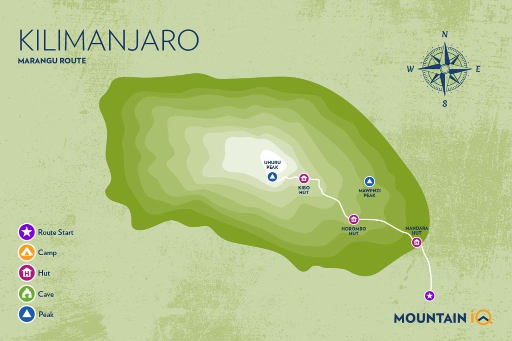 tourhub | Kilimanjaro Habitat Safaris | 6 Days Kilimanjaro Climb Marangu Route | Tour Map