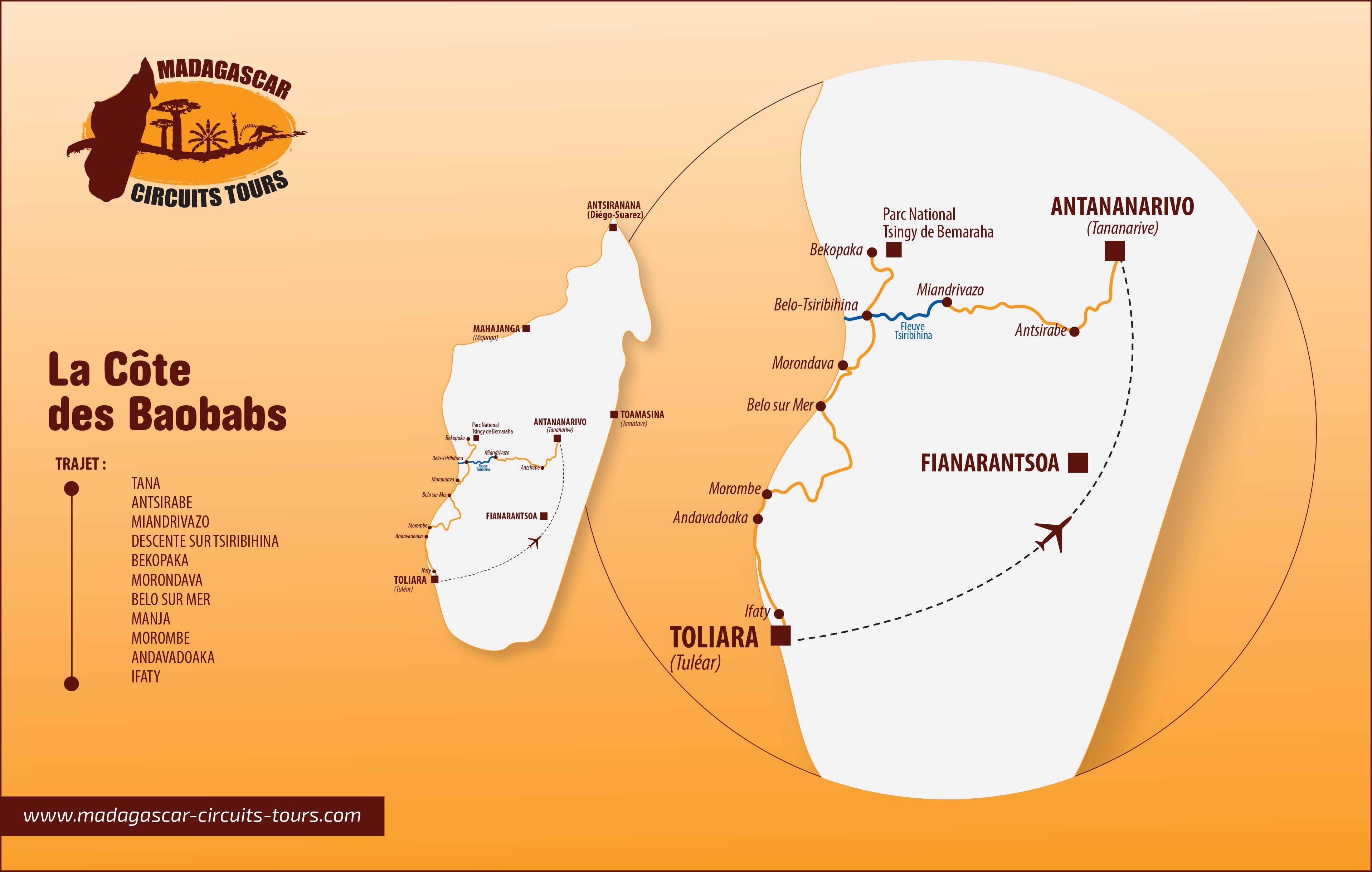 tourhub | Madagascar Circuits Tours | Baobab Coast Tour | Tour Map