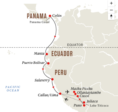 tourhub | HX Hurtigruten Expeditions | South America Explorer – Adventure on Land and Sea | Tour Map