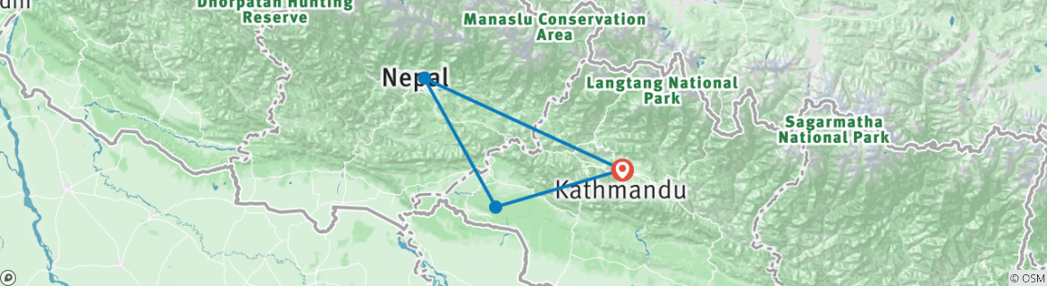 tourhub | Adventure Himalayan Travels & Treks | Cultural Heritage and Nature Experiences Tour-8 day | Tour Map