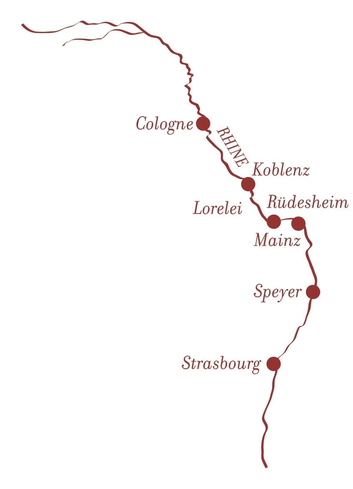 tourhub | A-ROSA River Cruises | NEW: Rhine Legends | Tour Map