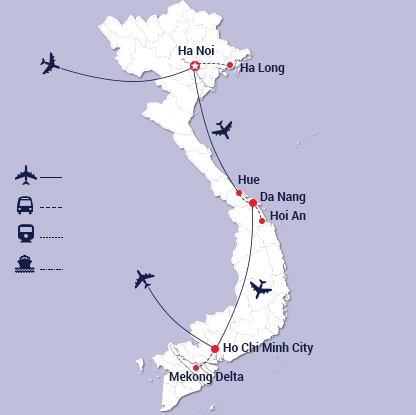tourhub | Miracle Asia Travel | Quintessential Vietnam 12 Days | Tour Map