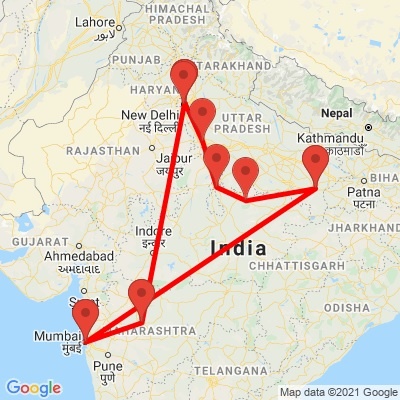 tourhub | Agora Voyages | Dive Deeper into India's Rich Culture and Heritage | Tour Map