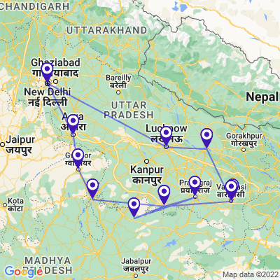 tourhub | Holidays At | Historical India with Ayodhya | Tour Map