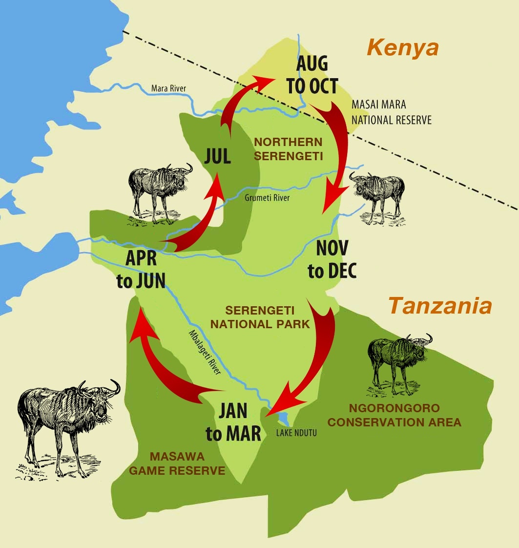 tourhub | Africa Safari Bookings Advisory Center | 6 Days Masai Mara Wildebeest Migration Safari | Tour Map