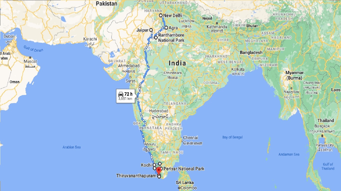 tourhub | Holidays At | Tour of India | Tour Map