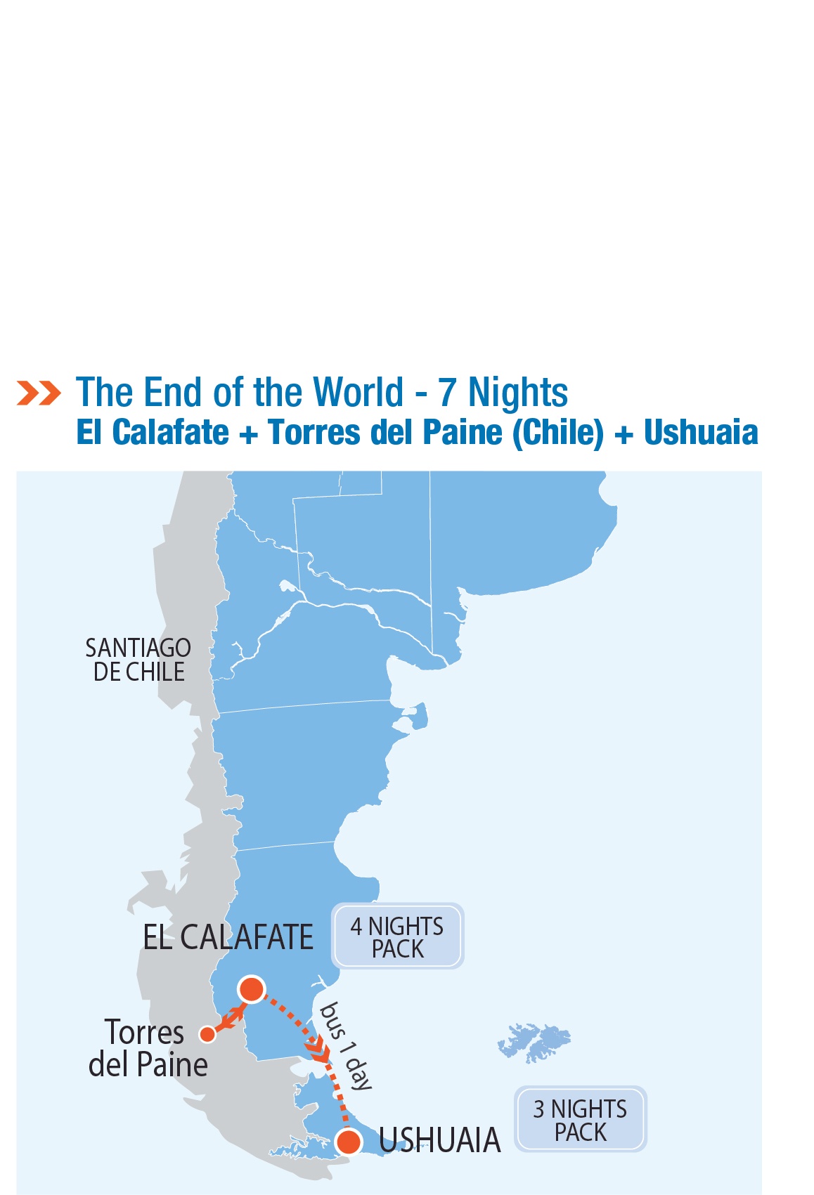 tourhub | Hi Travel Argentina | The End of the World (7 nights) | Tour Map
