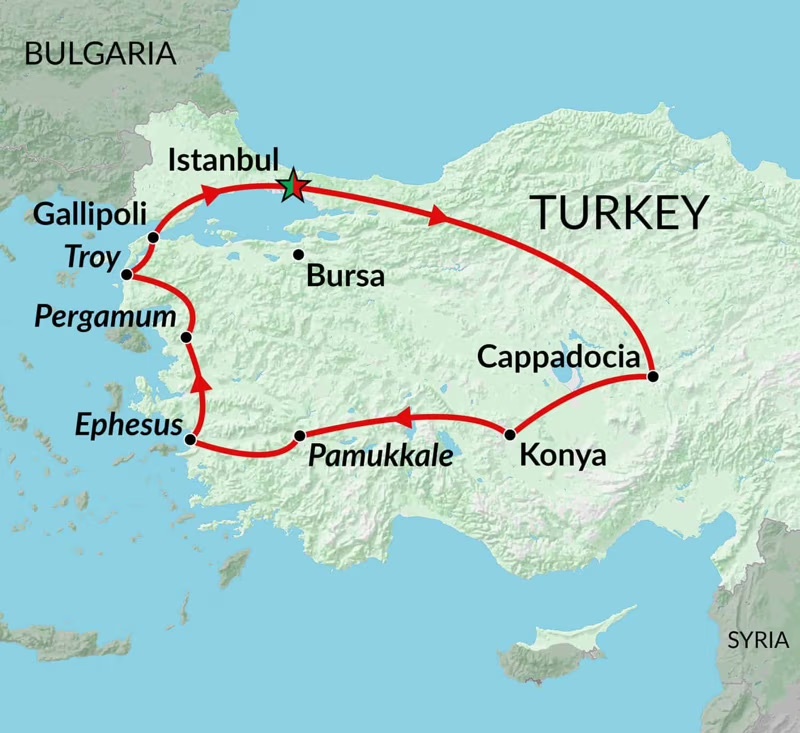 tourhub | Encounters Travel | Best of Turkey | Tour Map
