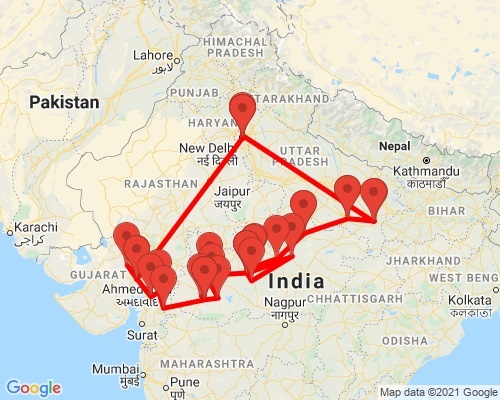 tourhub | Agora Voyages | 15-Day Private Guided Culture and Heritage Tour of India | Tour Map
