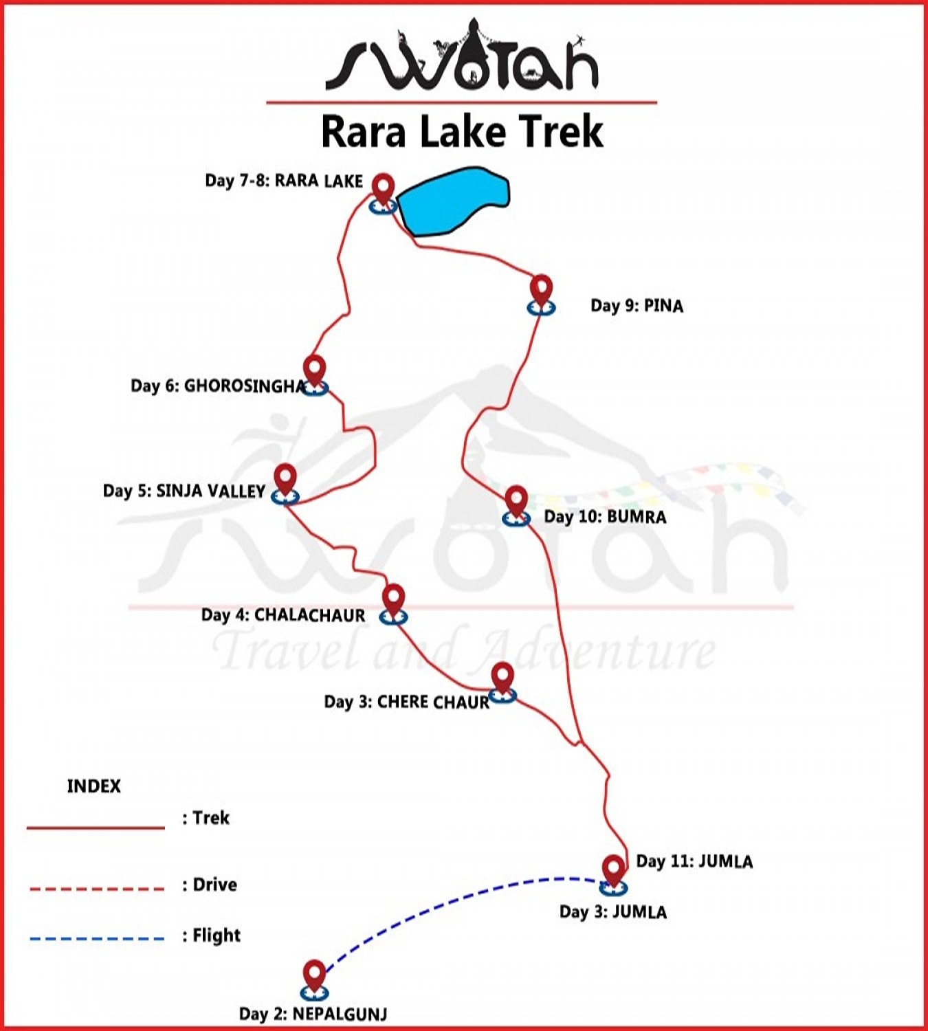 tourhub | Swotah Travel and Adventure | Rara Lake Trekking | Tour Map