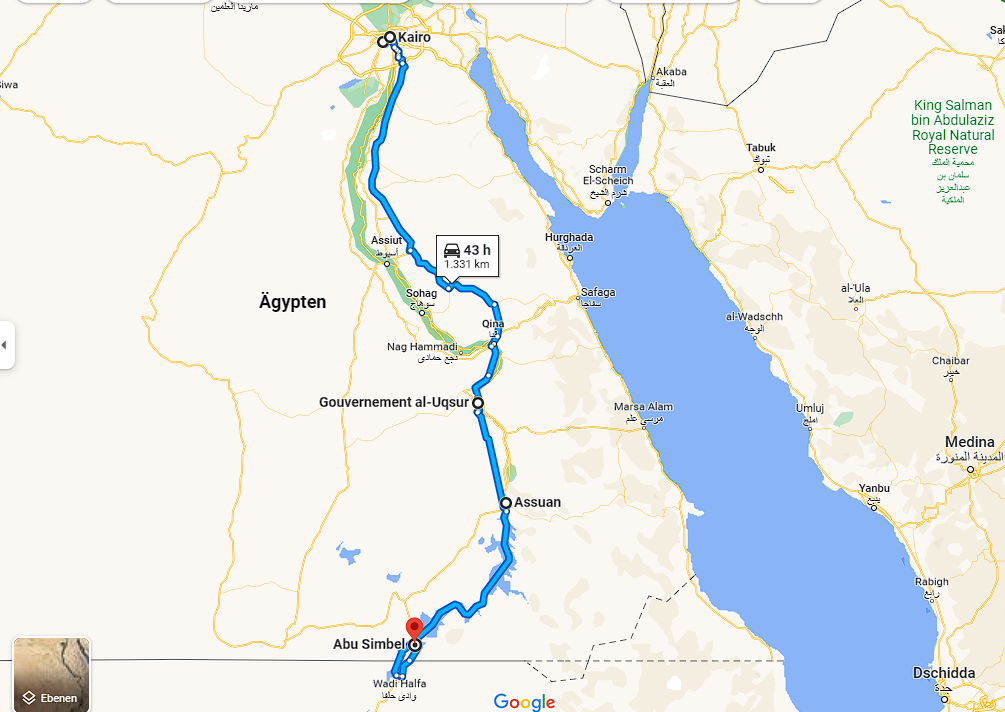 tourhub | Black Camel Tours | Private Tour 8 Days to Explore Cairo, Giza, Luxor, Aswan And Abu Simbel | Tour Map