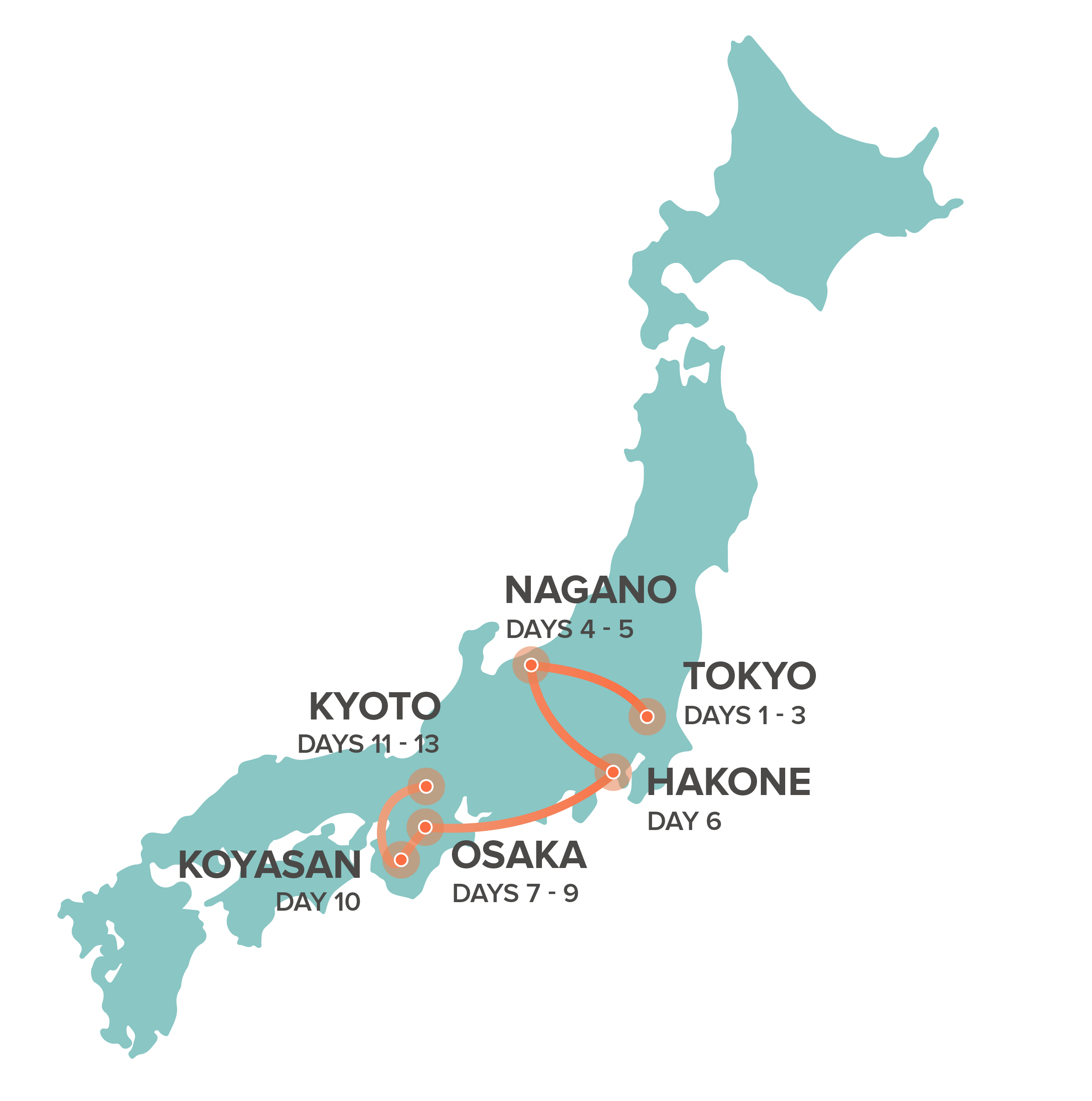 tourhub | Intro Travel | Japan Adventure | Tour Map