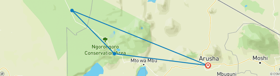 tourhub | Alaitol Safari | 3 Day Serengeti & Ngorongoro Camping Safari | Tour Map
