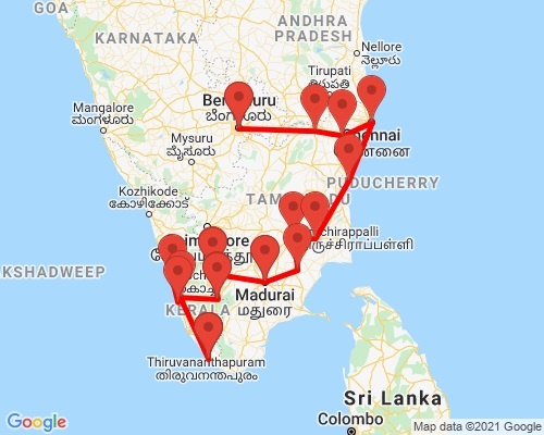 tourhub | Agora Voyages | Bangalore to Kovalam South India Temple, Backwater & Beach | AGORA376