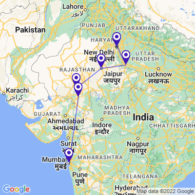 tourhub | Holidays At | Rajasthan Treasures Tour | Tour Map