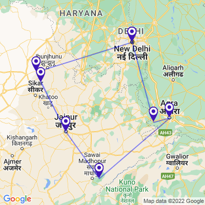 tourhub | Holidays At | 10 Days India Tour | Tour Map
