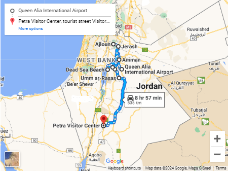 tourhub | Yota Travel and Tourism | Fantasy of Jordan - 08 Days | Tour Map